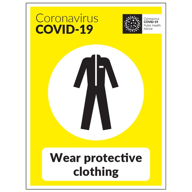 COVID19 Wear Protective Clothing Sign
